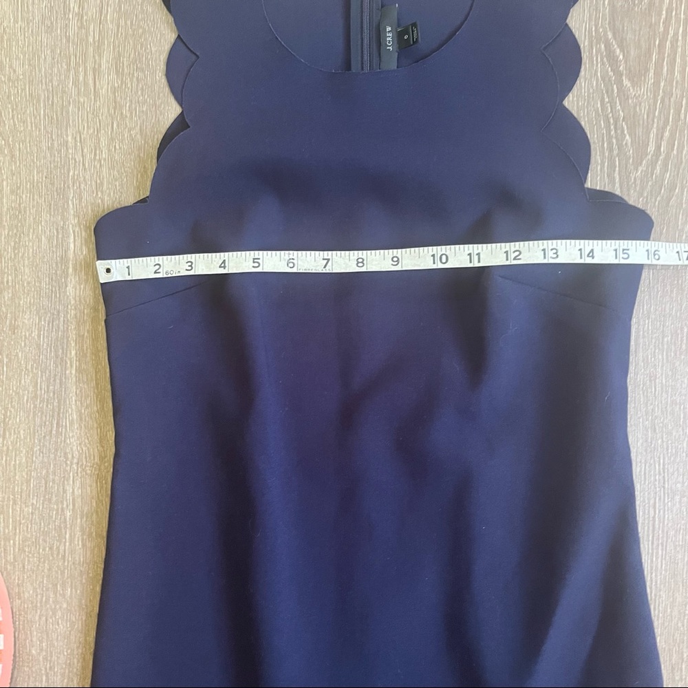 J.crew navy blue scallop shift dress - Picture 4 of 10